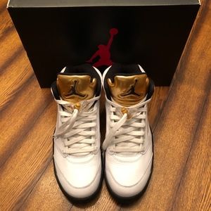 Jordan 5 Gold Coin high-top basketball shoes